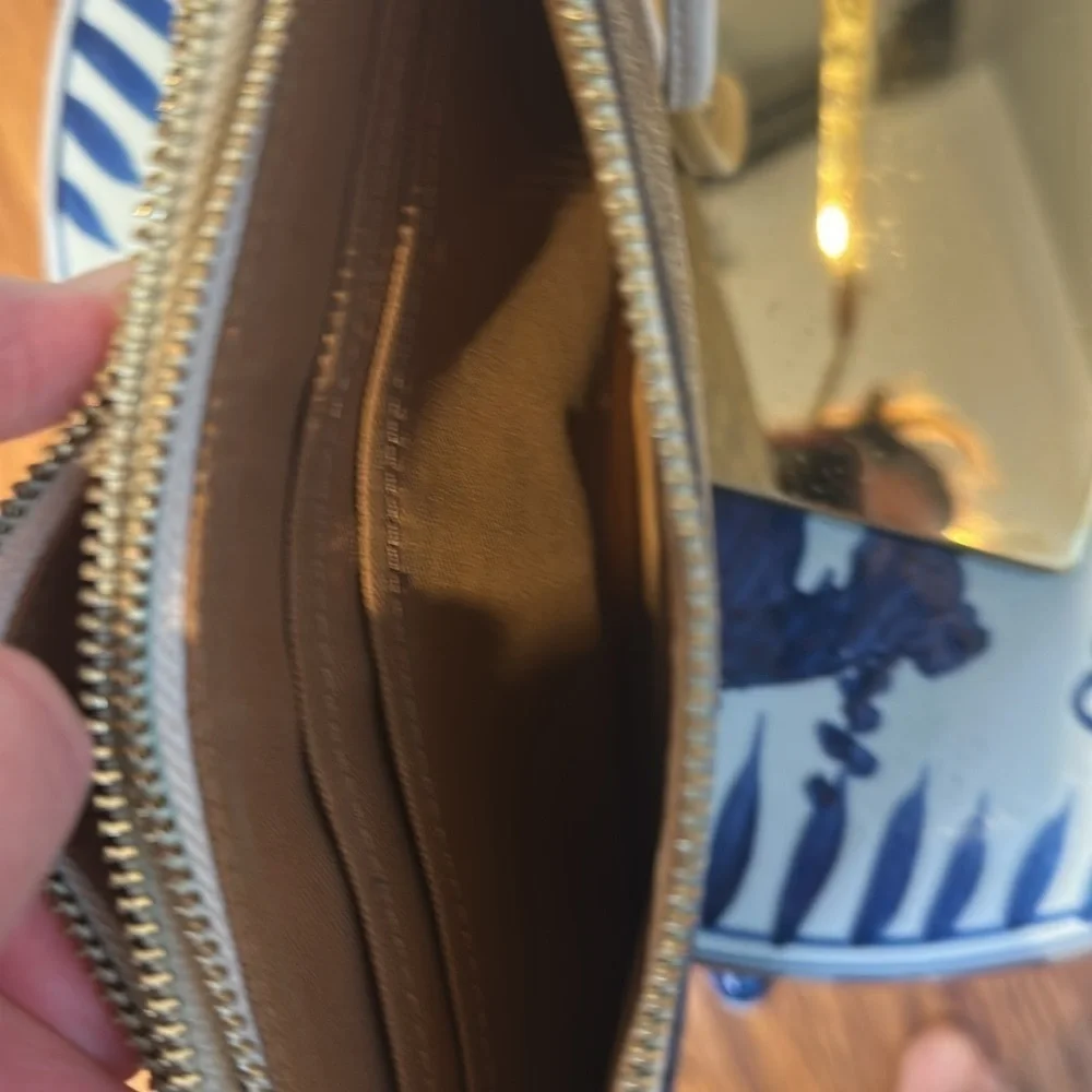 Coach Large Double Zip Wristlet In Signature Canvas